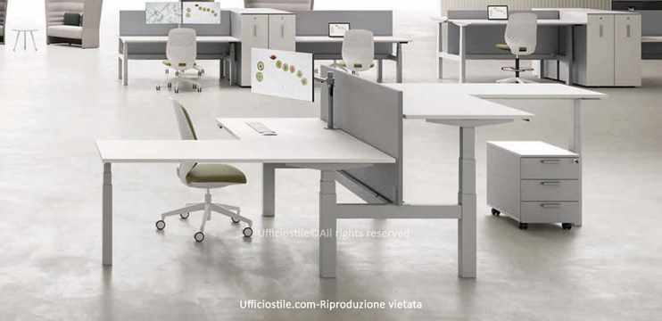 Bench con allunghi elevabili e cassettiera