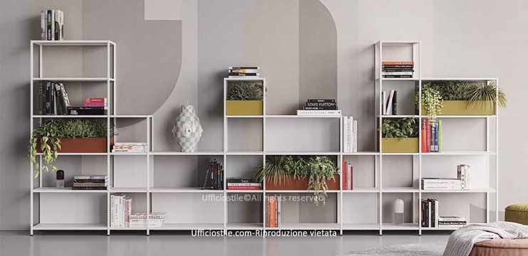 Libreria modulare metallo a giorno