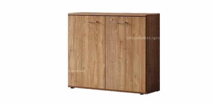 Libreria ufficio 02 ante battenti cm.90x45 Noce Stelvio