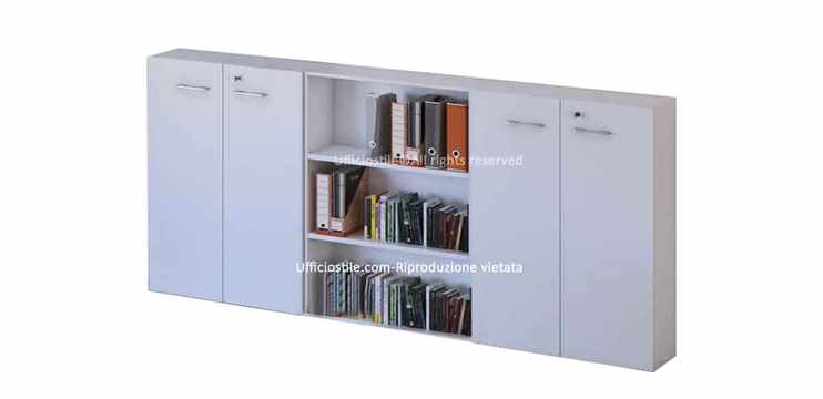 Libreria ufficio media 04 ante prof. 35 cm