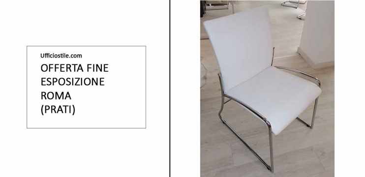 Sedia fissa su slitta rivestimento in ecopelle