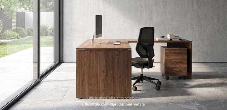 Scrivania Operativa con Allungo e Cassettiera