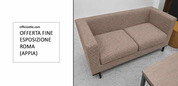Divano lounge a 2 posti beige e nero – Fine noleggio