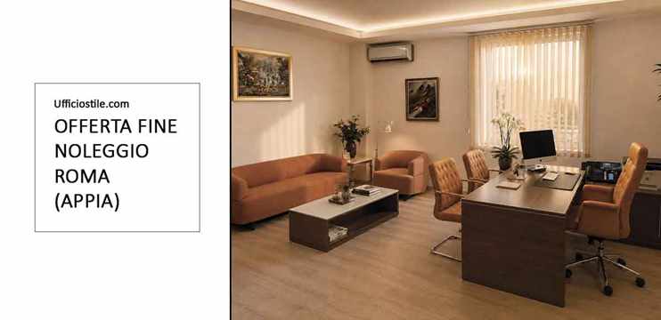Ufficio direzionale completo con area lounge e sedute coordinate – Fine noleggio