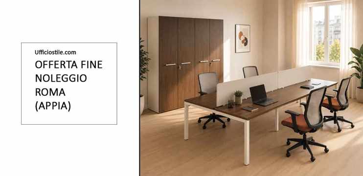 Ufficio operativo bench completo per 4 postazioni – Fine noleggio